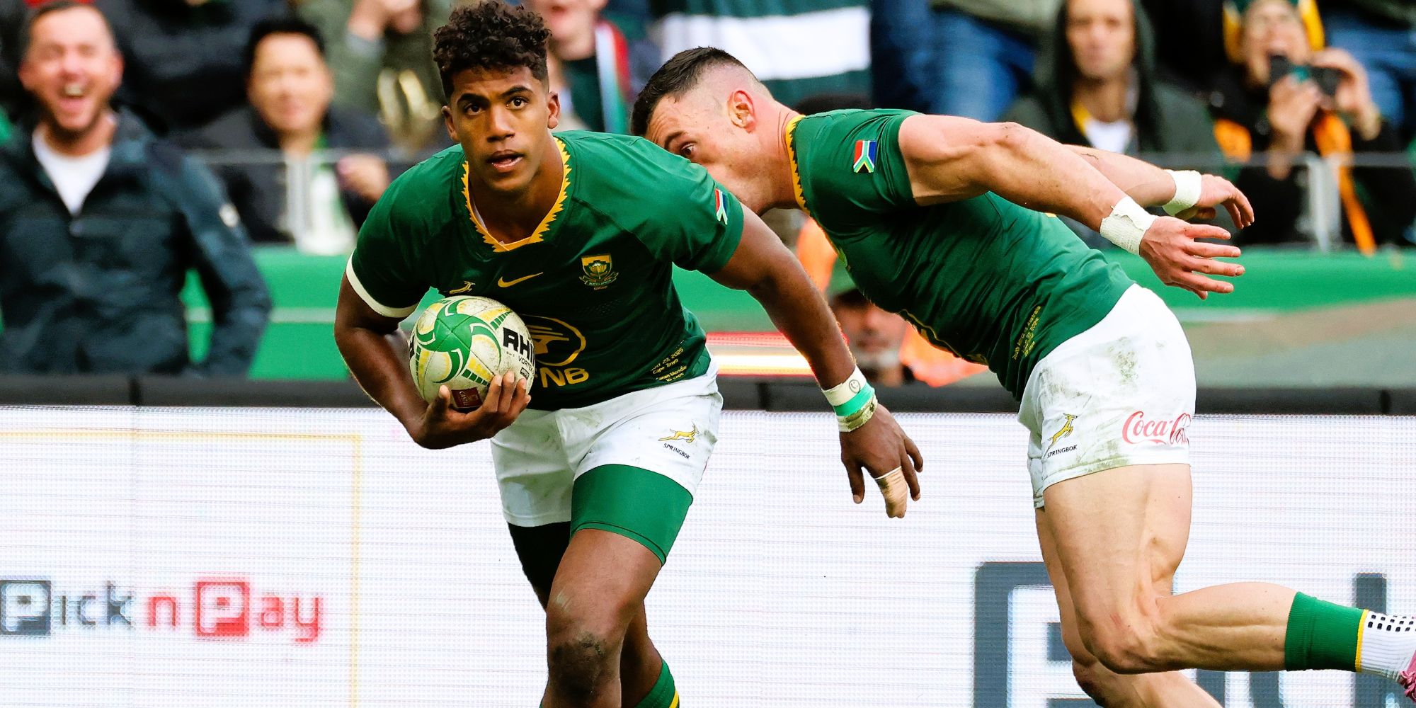 Canan Moodie goes over for the first try of the match.