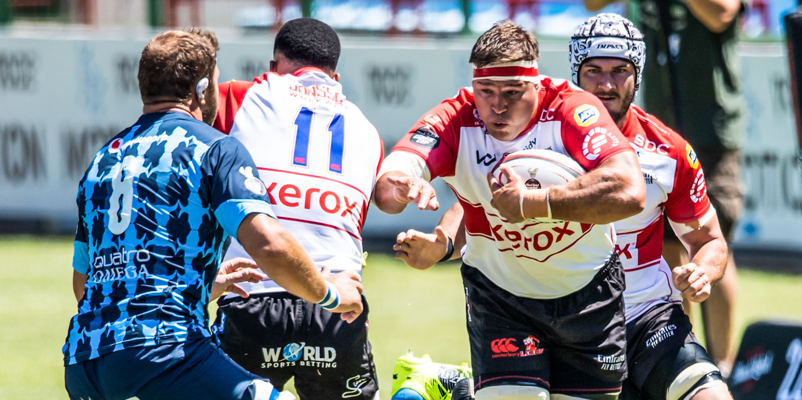 Willem Alberts scored one of the Xerox Lions' three tries