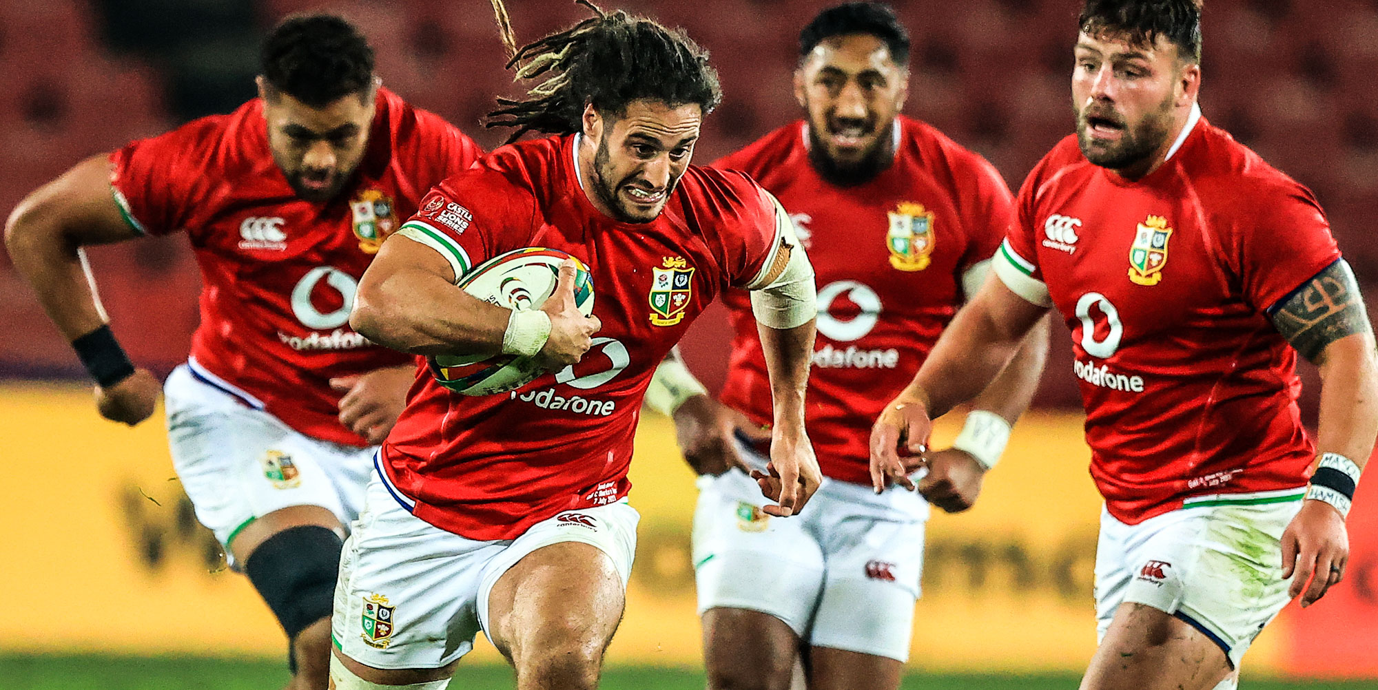 Josh Navidi on the charge for the British & Irish Lions.