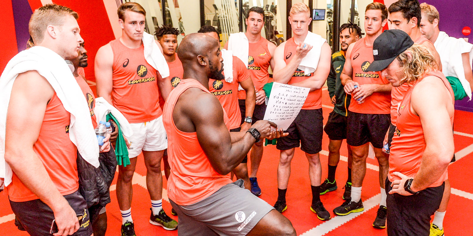 Hard at work in the gym with the Blitzboks