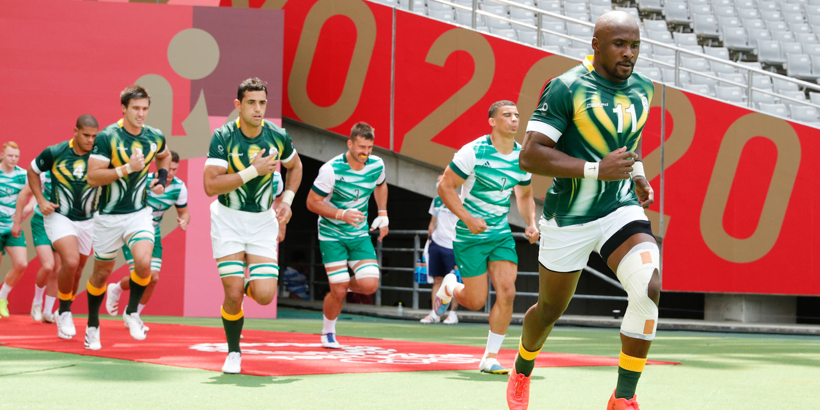 Siviwe Soyizwapi leading the team onto the field against Ireland.