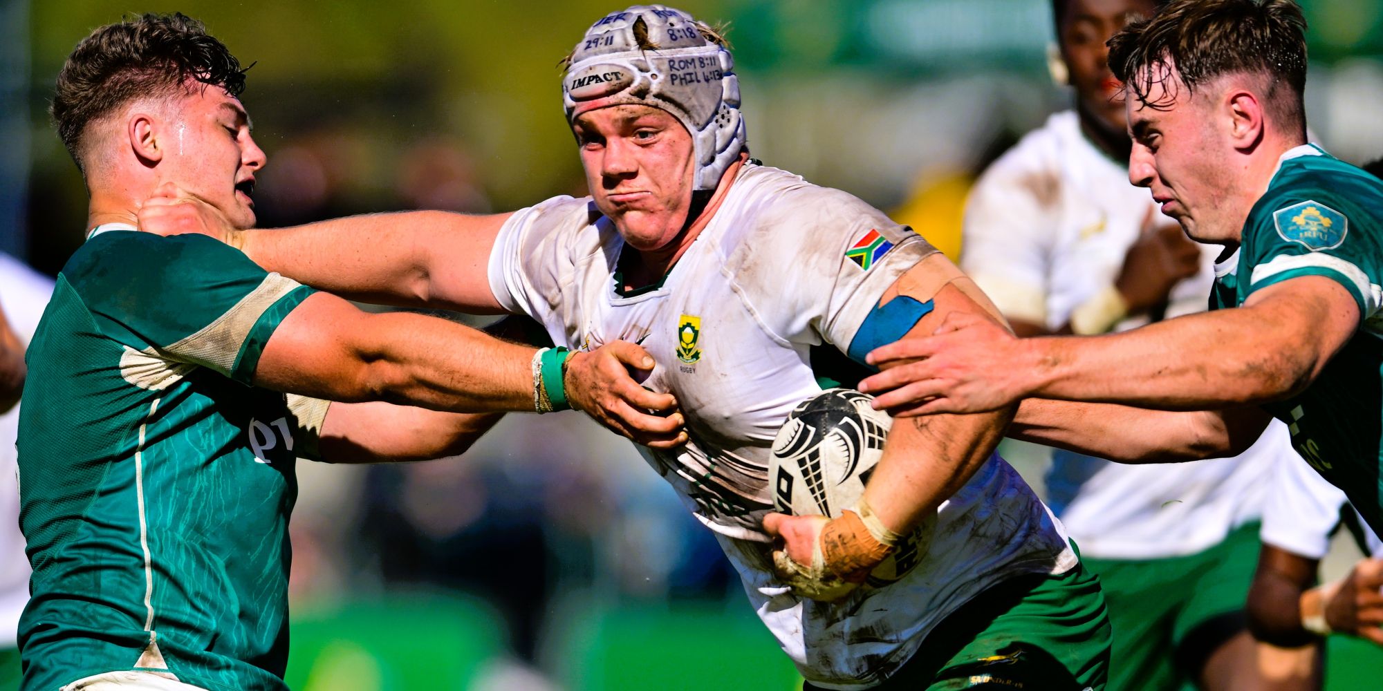 Kai Pratt on the charge against Ireland.