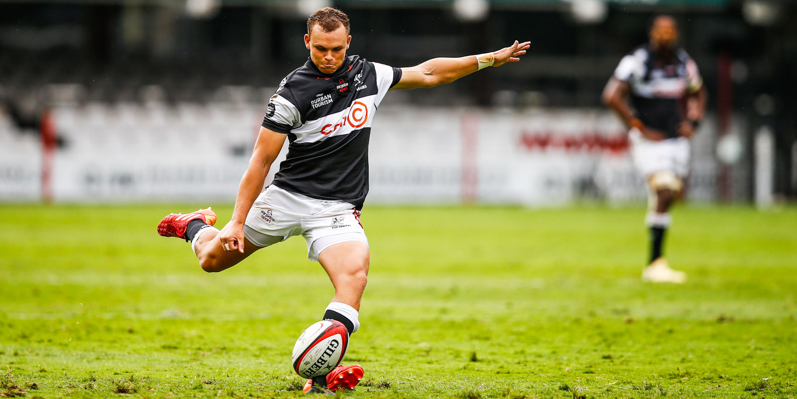 Curwin Bosch in the act of nailing another shot at goal