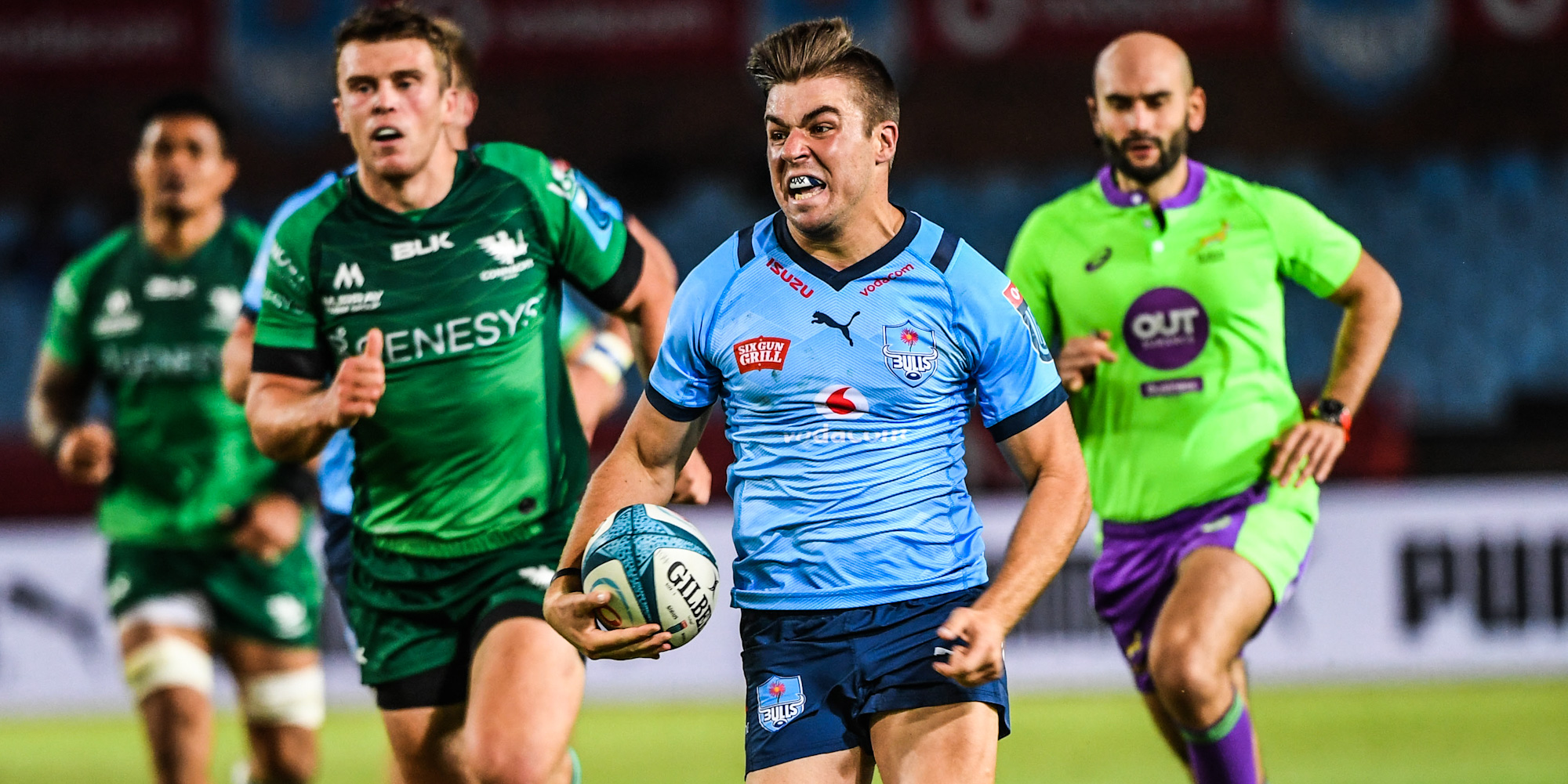 Zak Burger in action for the Vodacom Bulls against Connacht.