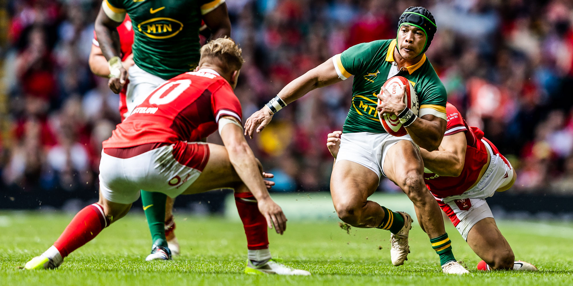 Cheslin Kolbe in action against Wales in Cardiff a few weeks ago.