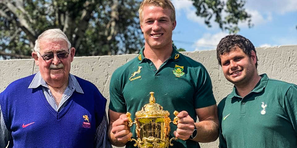 Pieter-Steph du Toit with JP Engelbrecth and his grandfather Toy Dannhauser.