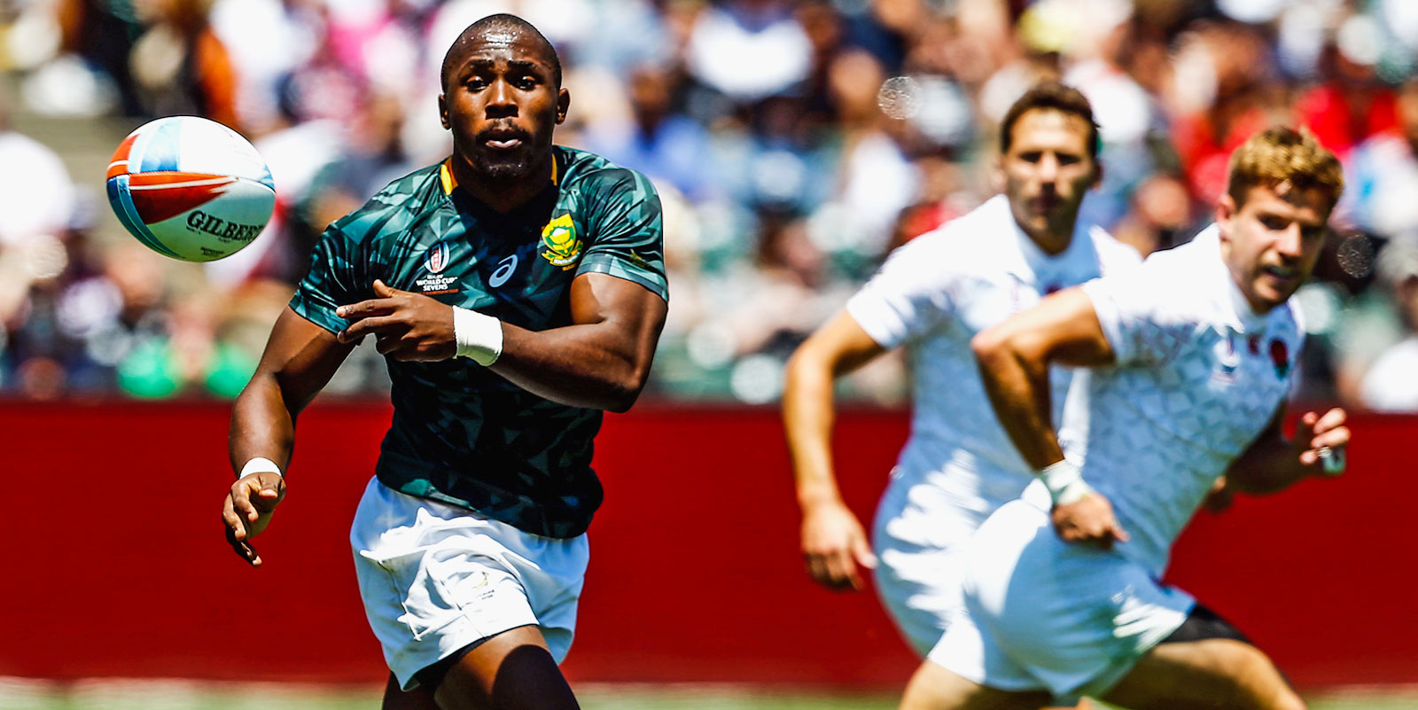 Siviwe Soyizwapi in action at the 2018 Rugby World Cup Sevens in San Francisco.