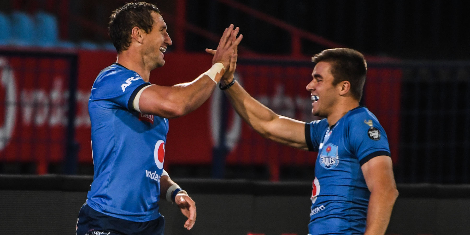 Halfback partners Johan Goosen (left) and Zak Burger controlled play for the Vodacom Bulls.