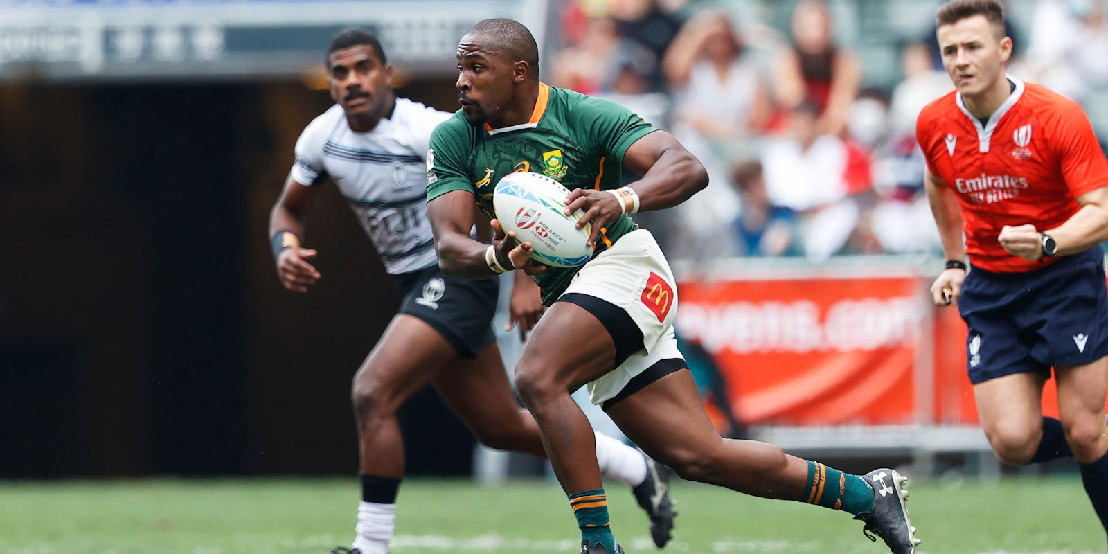 Siviwe Soyizwapi scored tries against Fiji and Argentina at the Hong Kong Sevens.