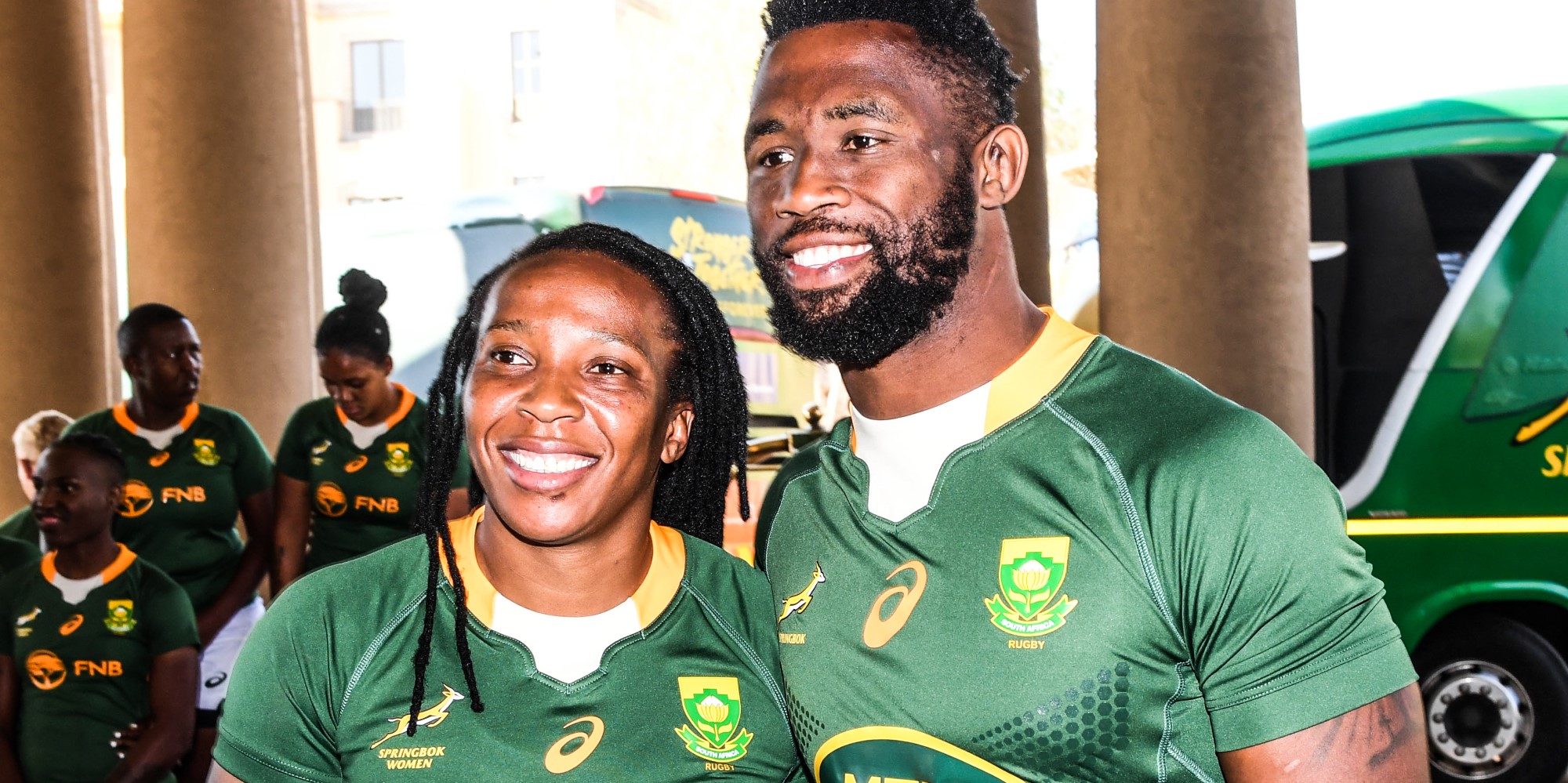 Springbok captains Nolusindiso Booi and Siya Kolisi.