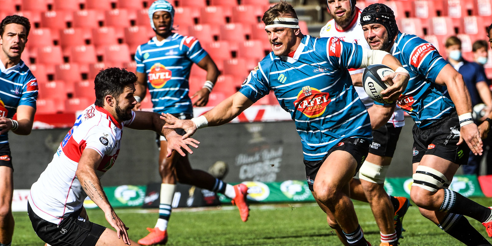 Gideon van der Merwe scored in the first minute to set the tone for Tafel Lager Griquas' win in Johannesburg.