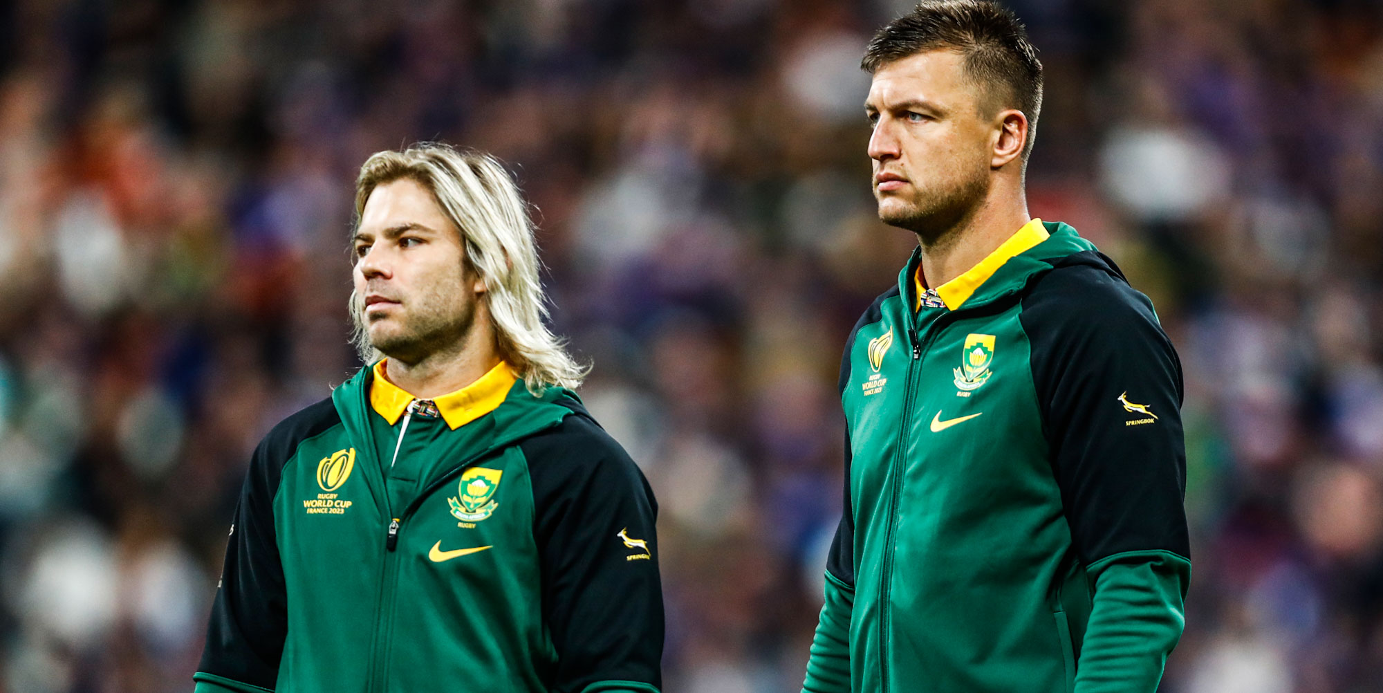 Faf de Klerk and Handre Pollard.