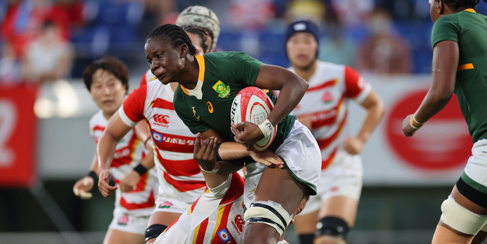 Rights Mkhari in action against Japan.