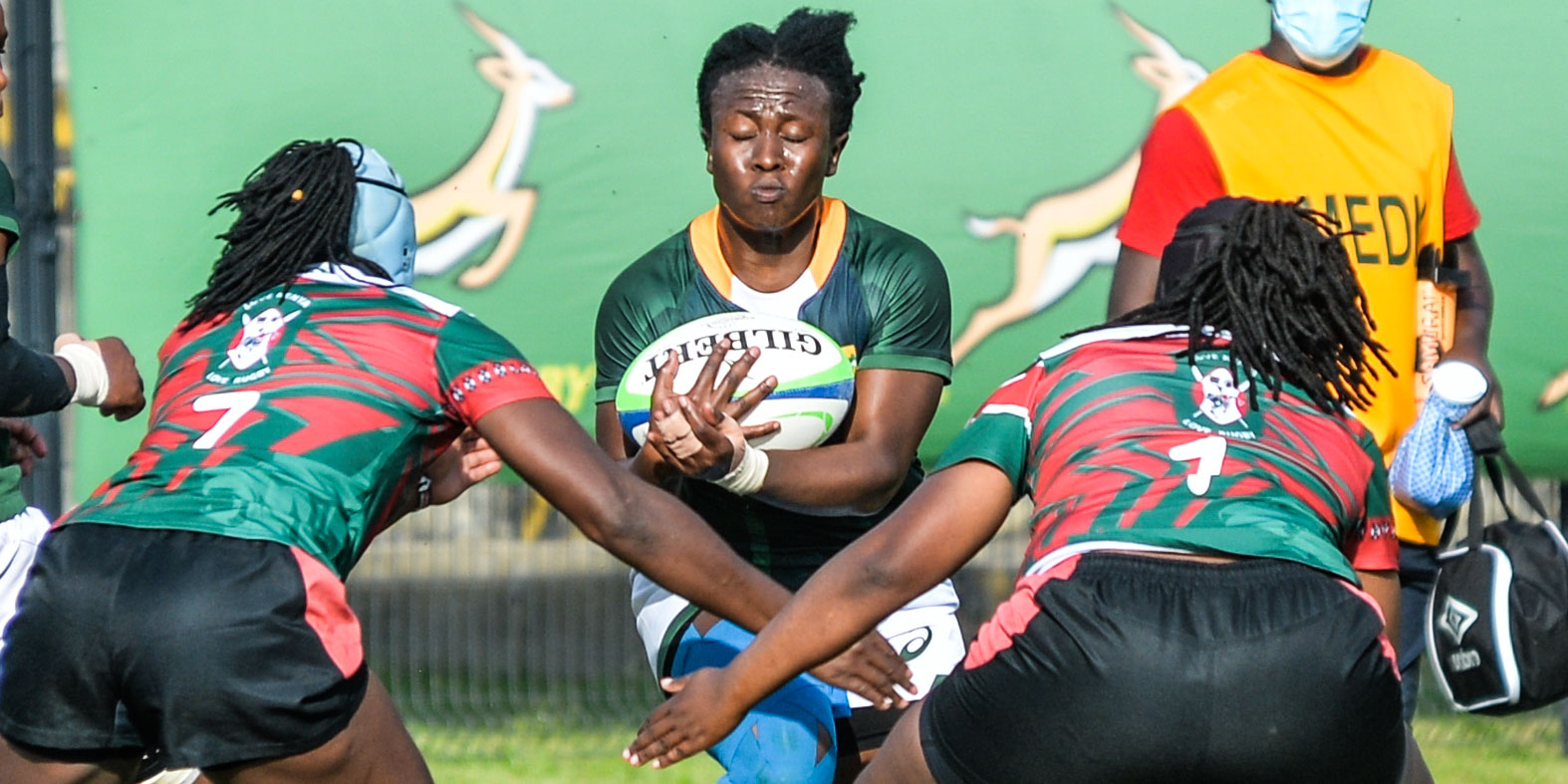 Buhlebethu Sonamzi in action against Kenya in 2021.
