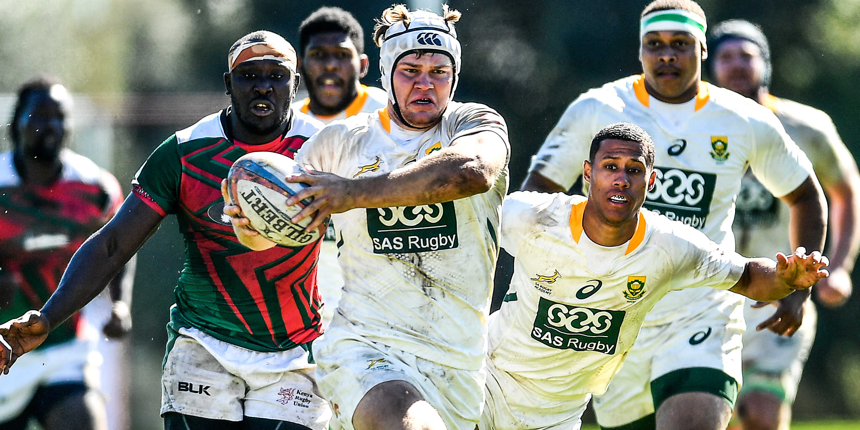 Action from the match between the SA Rugby Academy side and the Kenyan Simbas.